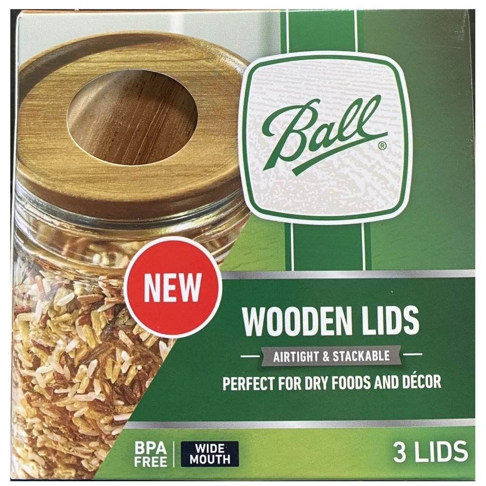 Ball Wooden Lids (Wide Mouth) 3 LIDS